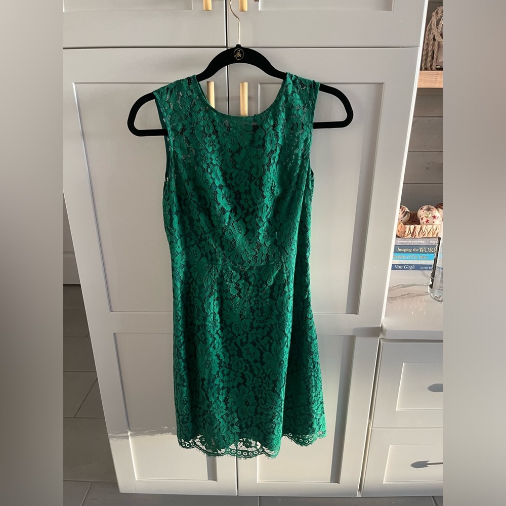 Eva Mendes Lace green dress